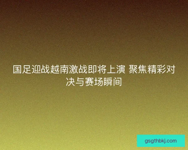 国足迎战越南激战即将上演 聚焦精彩对决与赛场瞬间